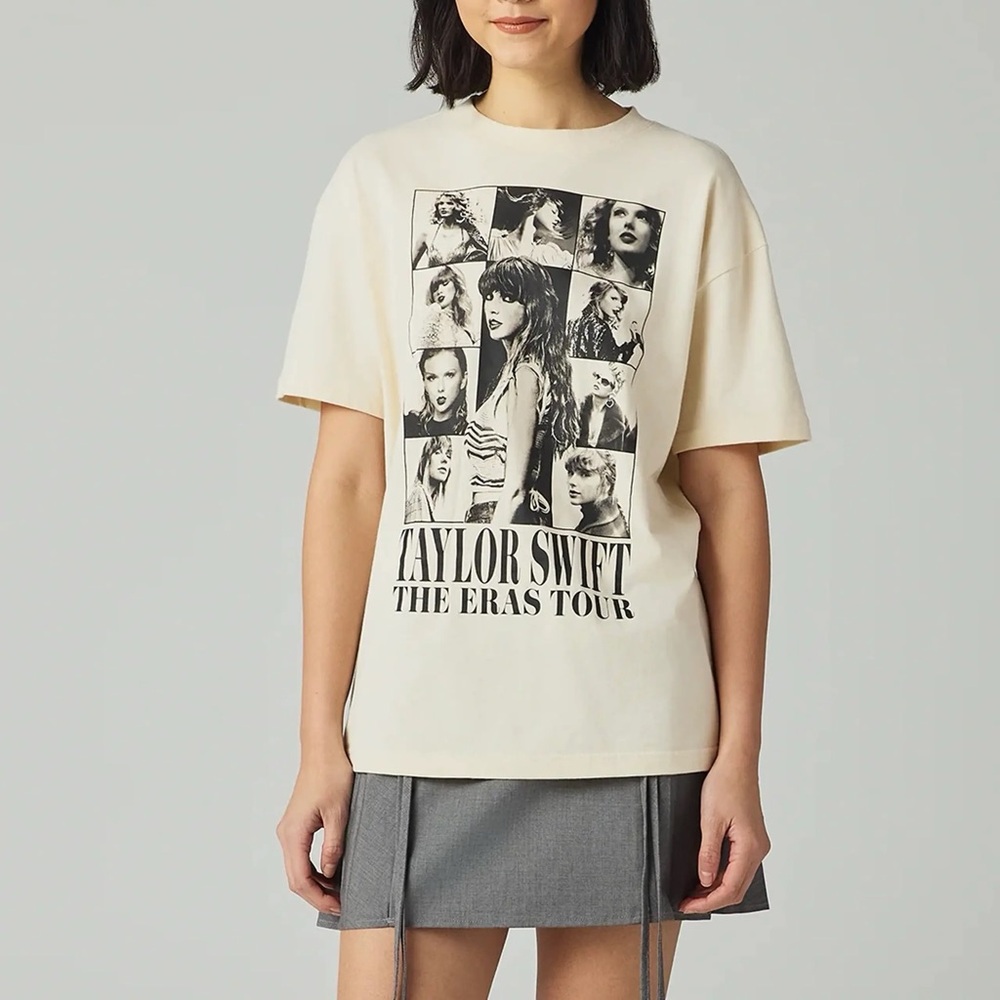 Taylor Swift Cream Black Eras Tour Concert T Shirt Sz 3XL